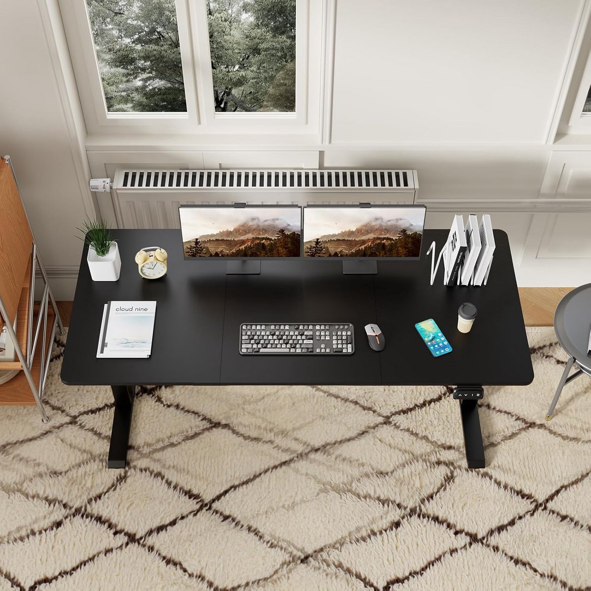 Zwart Bureaublad 160x70 cm ZitSta Bureau - Bol