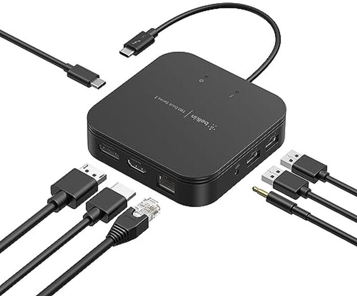 Thunderbolt 3 Dock voor 2 Monitoren met 4K 60Hz en 60W Opladen