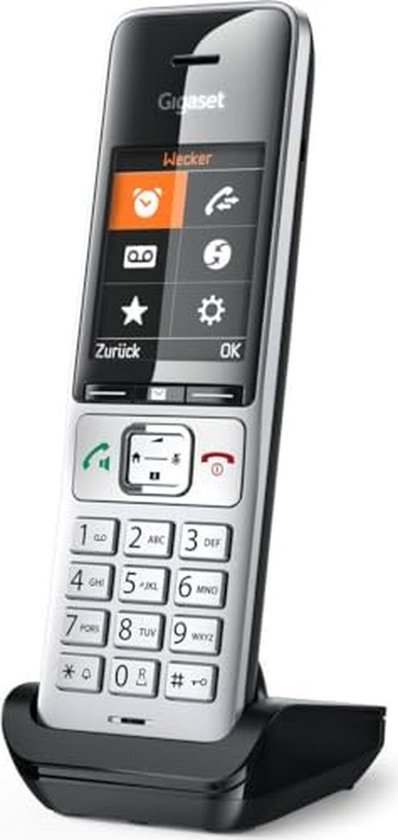 Alcatel E160 Rode draadloze DECT-telefoon met blokkering van ongewenste oproepen, groot oranje display met achtergrondverlichting, gemakkelijk af te lezen, klassieke en polyfonische beltonen