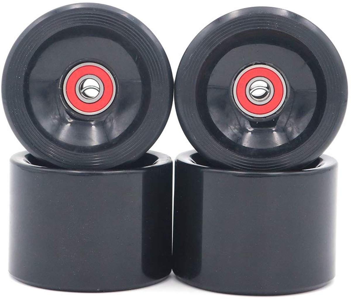 Unyqoos® Zwarte Longboard Wielen Set 70x51mm voor Soepele Rit Op Diverse Skateboards