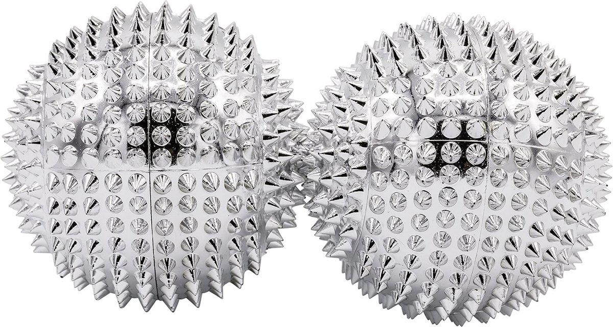 Twee magnetische acupressuurballen - zelftherapie met fascia ballen voor massage - 47 mm diameter