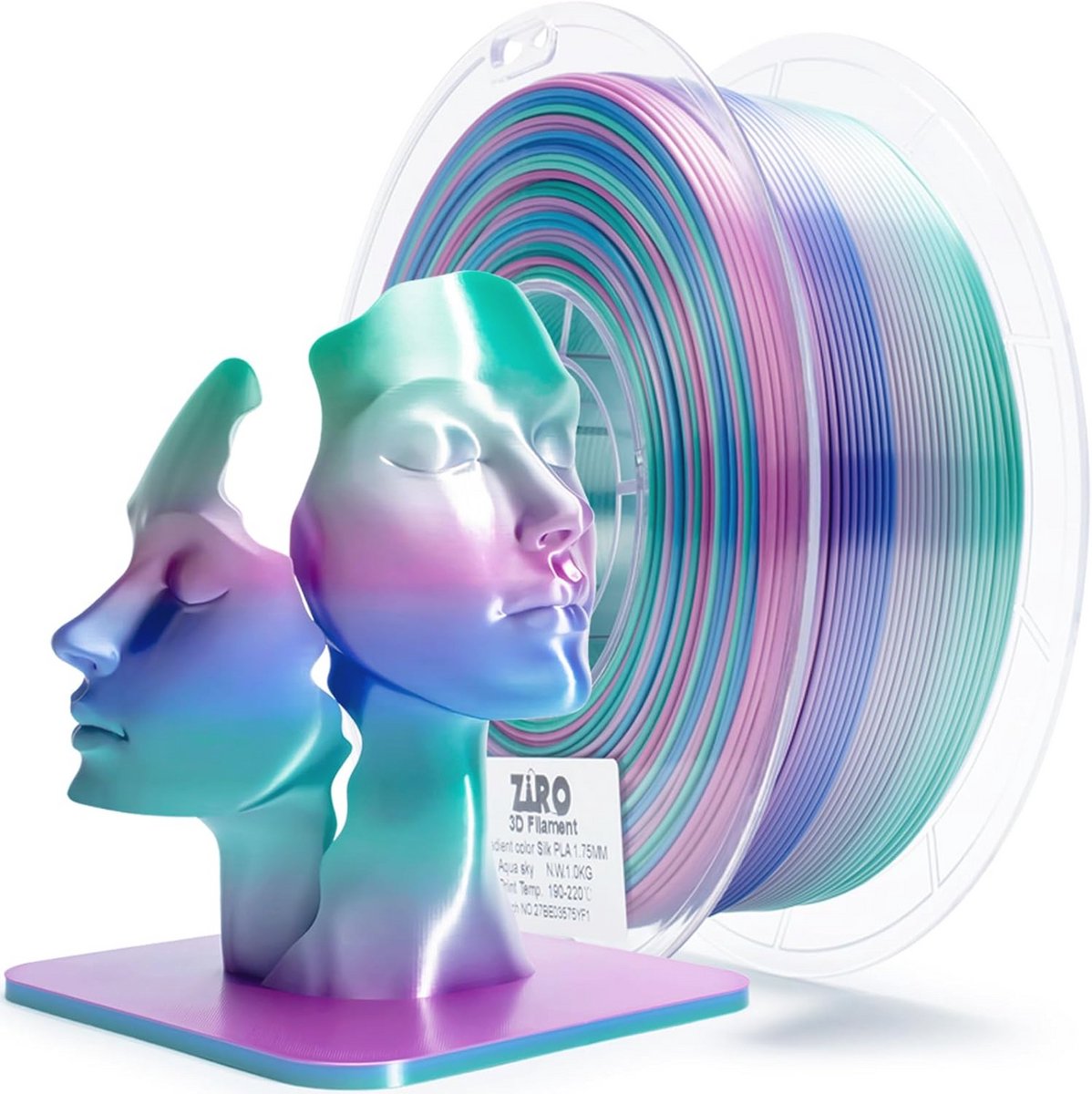 Multicolor PLA Filament 1.75mm - Zijde Tri-kleuren Regenboog voor 3D Printers