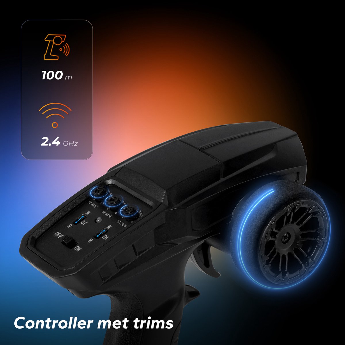 Overmax X-Pace - Bestuurbare Auto - 2 accu’s - 30 km/u - 4x4 - 1:18 - Bereik 100m - Onafhankelijke vering - LED’s - Offroad RC Auto Volwassenen & Kinderen - Afstandsbestuurbare Auto voor Buiten — afbeelding 9