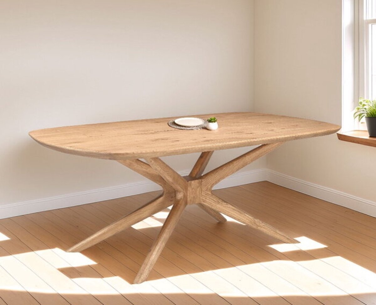 Meubelplaats Eettafel Evi Deens ovaal eiken 220x110 cm - Naturel
