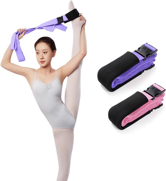 1 Ballet Stretchband - 1,5 m lang - 5 cm breed - Elastische stretchband - Geschikt voor dans, cheerleading, pilates, het verbeteren van de flexibiliteit en het verbeteren van dagelijkse stretcheffecten - Ballet Soft Opening Stretchband - Paars van Merkloos — afbeelding 4