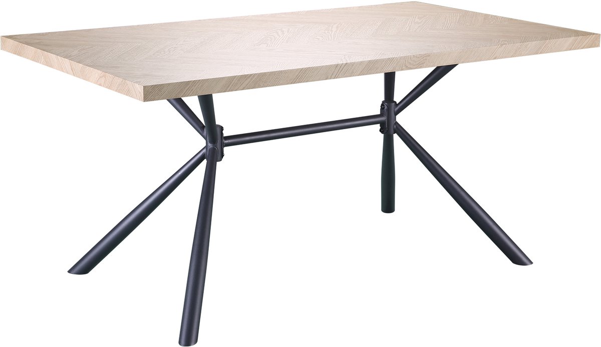 Notio Living Monza-Eettafel - 160x90 cm - Visgraat Eikenlook Bruin