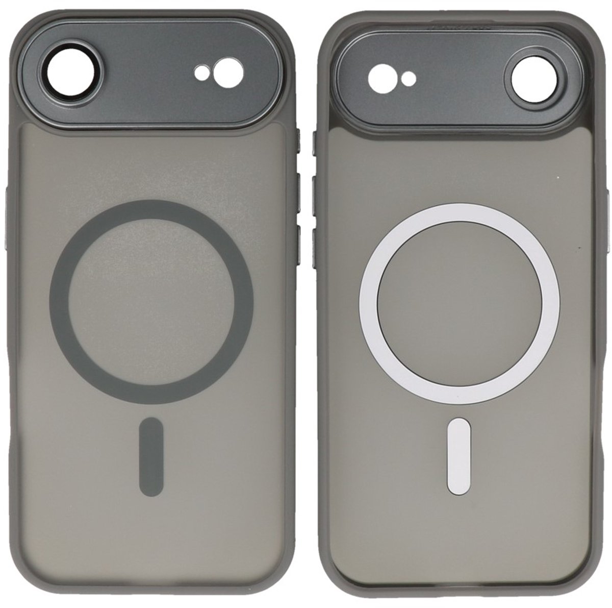 MagSafe Hoesje Geschikt voor iPhone Air - Mat-Transparent met Camera Beschermer Case - Grijs