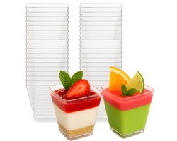 Dessertbekers 110 ml – 50 stuks - Transparante Cupjes voor Desserts en Snacks