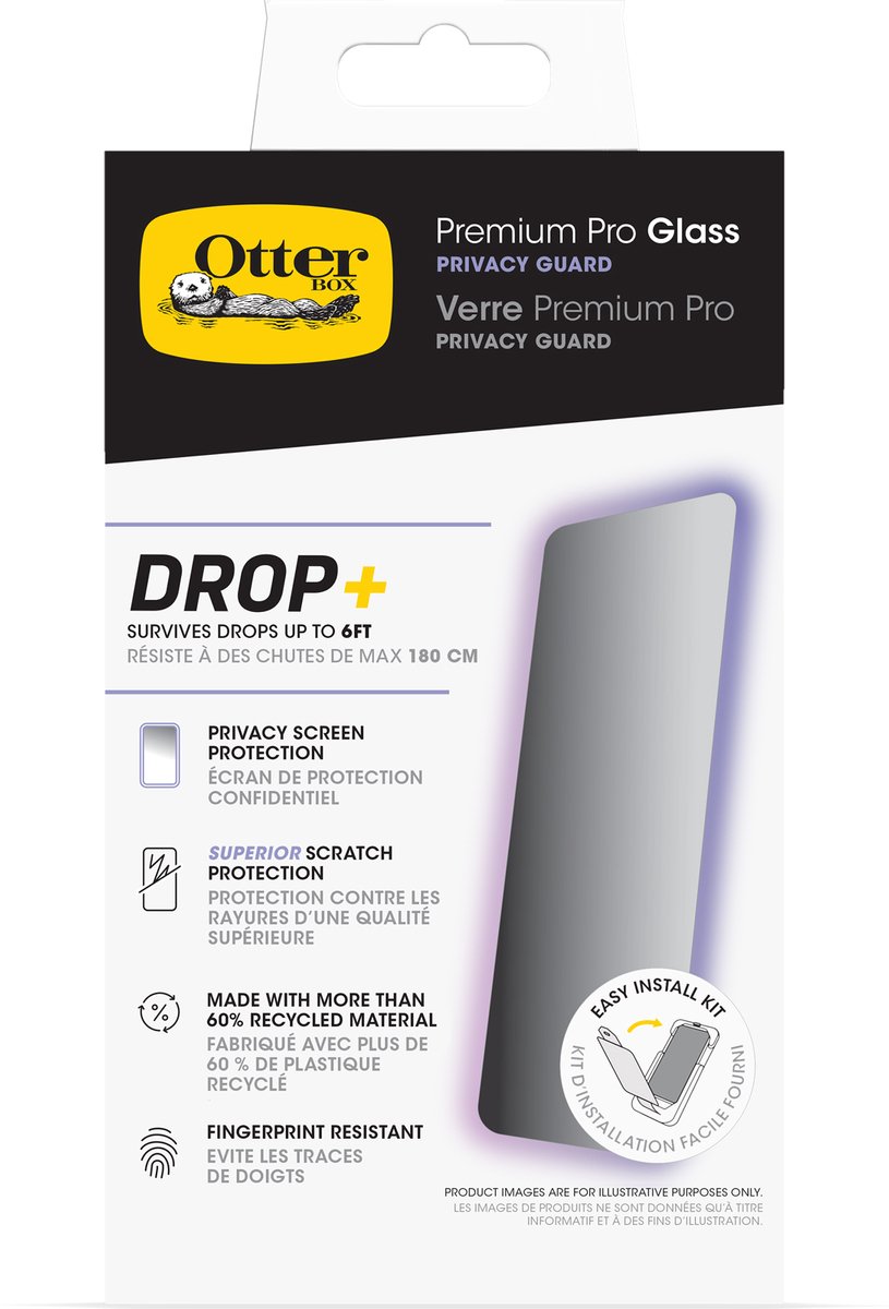 Otterbox – Premium Pro Glass geschikt voor iPhone 16 Privacy Screenprotector - transparant