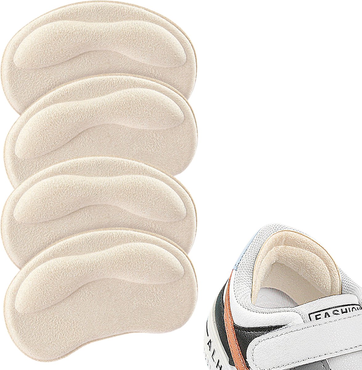 U Fit One Hielbeschermers tegen Blaren - 4 stuks - Hielkussen - Steunzolen - Antislip hielzool - Beige