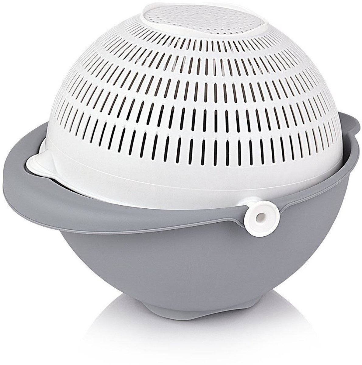 Orion - Draaiende Keukenzeef met Kom - 25 cm - BPA-vrij - Diverse Kleuren