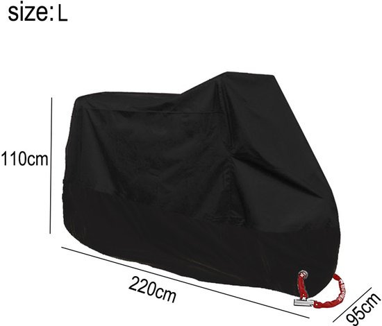 Gigicial Motorhoes - Scooterhoes - Waterdicht En UV-Bescherming Voor Buiten -220X95X110cm- 1 - Alleen Zwart