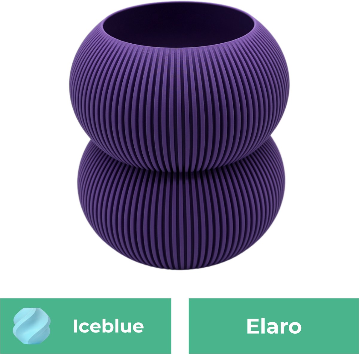 Lovora Elaro moderne vaas – Decoratieve vaas - IJsblauw - 3d geprinte vaas – geschikt voor droogbloemen - 25CM
