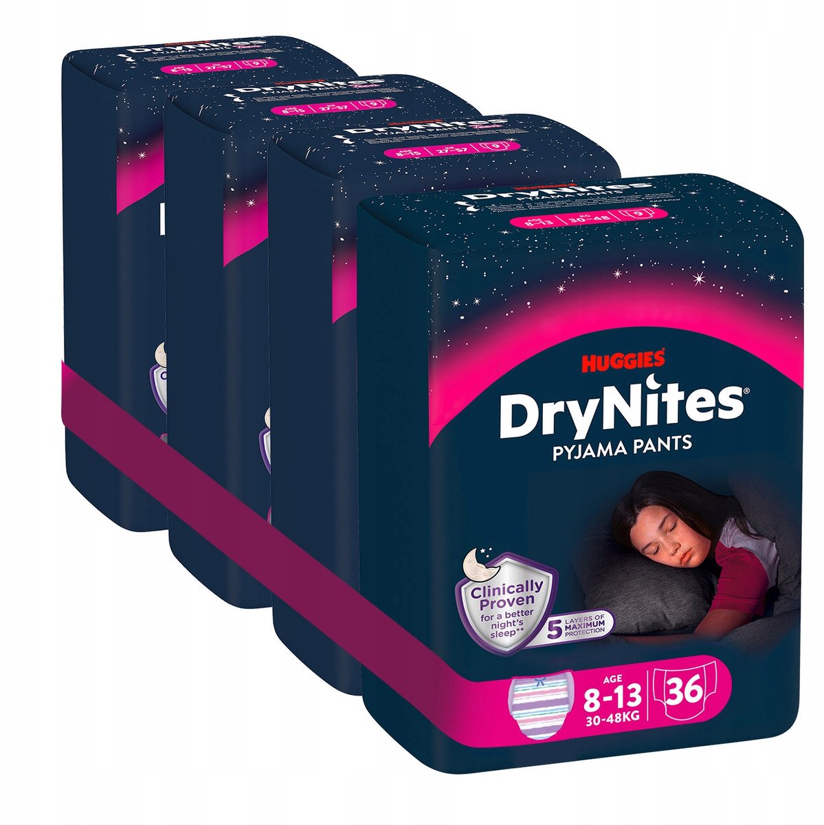 Huggies DryNites Pyjamabroekjes Meisjes 8-13 jaar (30-48kg) 4x9