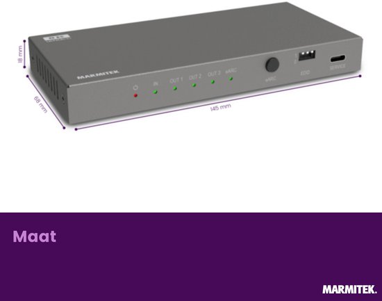 Marmitek Connect AE34 HDMI Audio Extractor - HDMI converter naar audio - 8K eARC 4K 120 Hz - Voor AV-receiver en soundbar — afbeelding 5