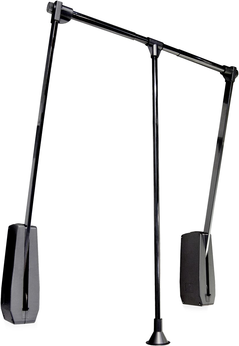 Emuca Hang muurhanger Hang, verstelbare breedte 600-830mm, Staal en Plastic, Zwart
