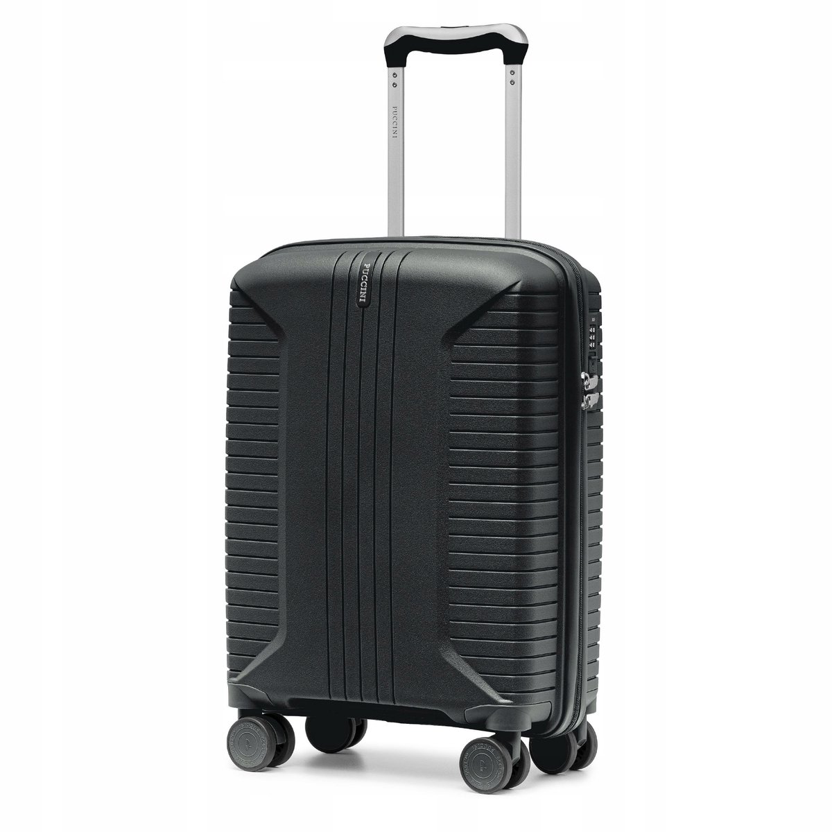 Puccini PP027C-1 Zwarte Walizka Kabinowa 54cm PP Twarda 30L