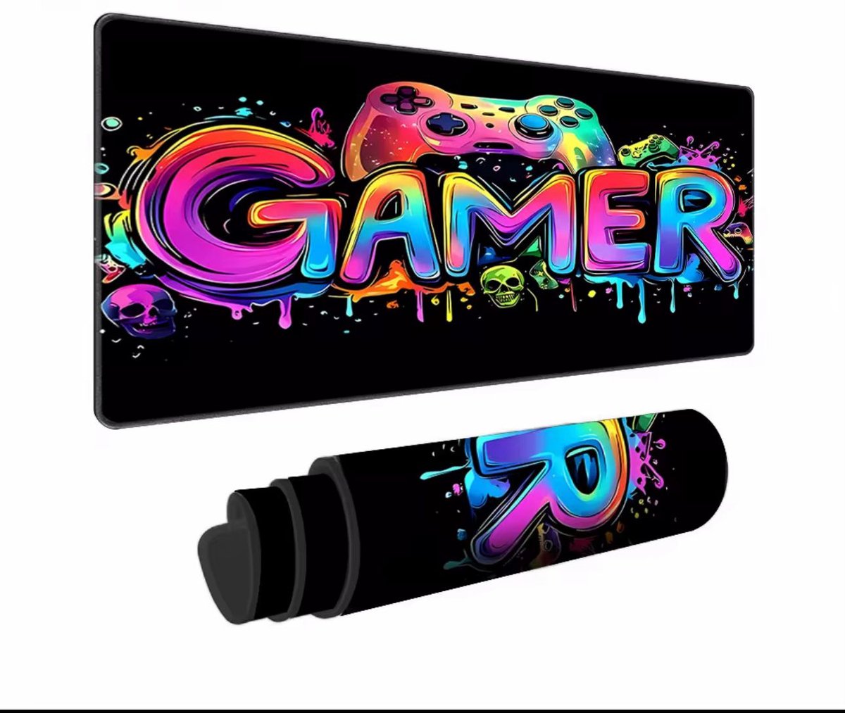 Gamepad Gaming Mouse Pad XXL – 400×900×2 mm – Antislip Rubber – Grote Bureau Mat – RGB Style Print – Voor PC, Laptop & Gamer Setup