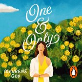 Boekcover van 'One & Only' met een illustratie van een jonge vrouw in een gele jurk en wit vest, omringd door gele bloemen en groen, met de titel in sierlijke letters.