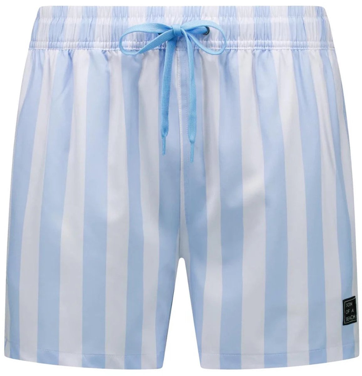 Son of a Beach - Stripe Light Blue Heren Zwembroek - maat M - Blauw/Wit