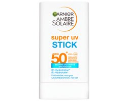 Garnier Ambre Solaire Super UV Stick Gezicht SPF50+ - Hydrateert – Met sheaboter en vitamine E – Makkelijk voor onderweg - 18G
