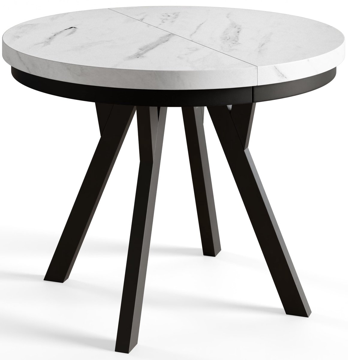 Ronde Tafel Uitschuifbare, Eettafel, Diameter 80 cm - 130 cm, Marmur, Verzameling Evo