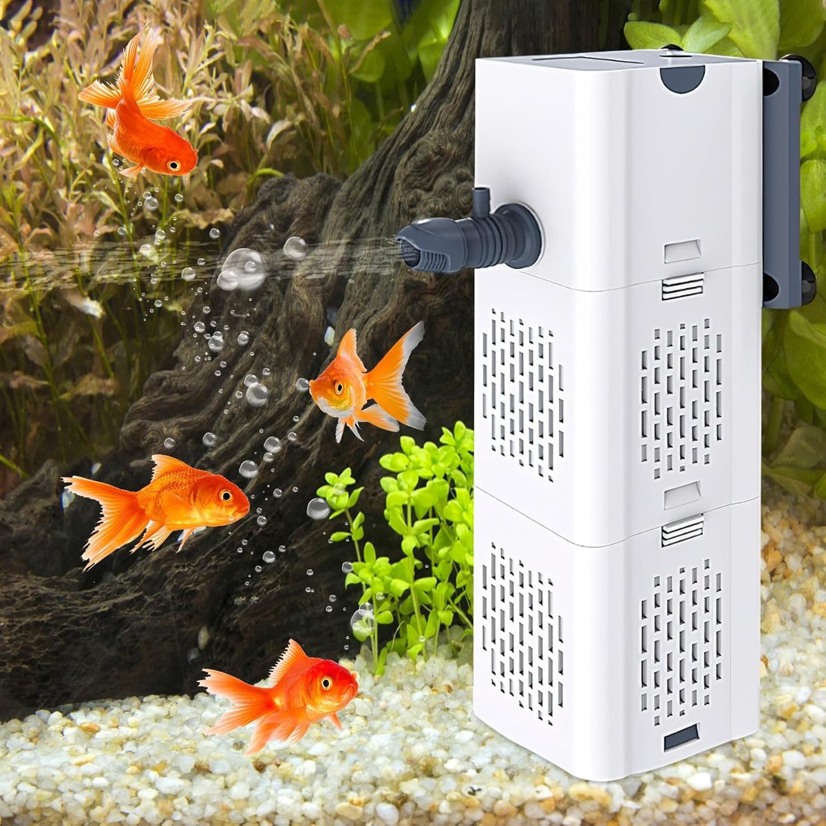 Sander Shop Binnenfilter voor aquarium, 60 liter, aquariumpomp met filter, aquariumfilter, pompen & filter voor aquaria, aquarium, pomp, 60 l, 60 l, garnalen filter