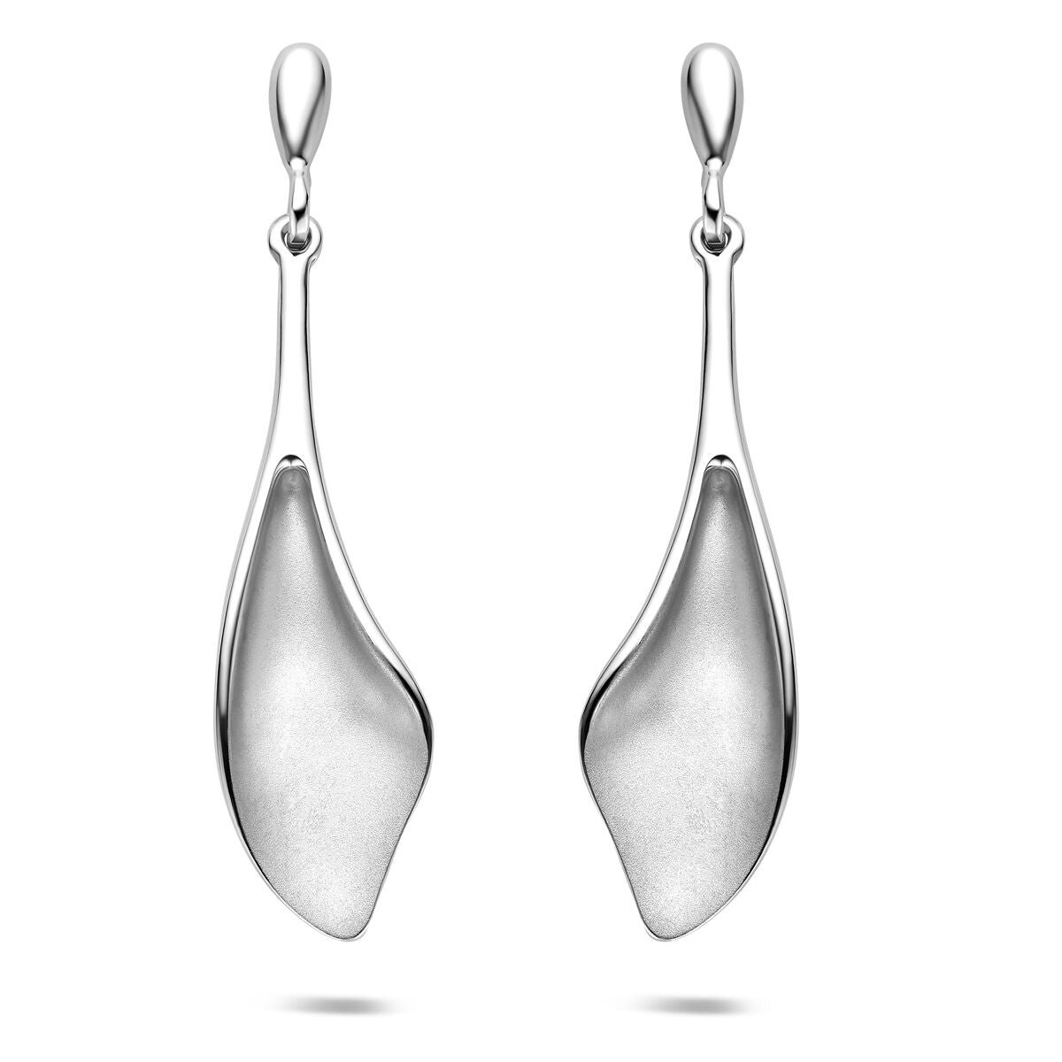 Zilveren gerhodineerde oorhangers 41 mm - 1342078