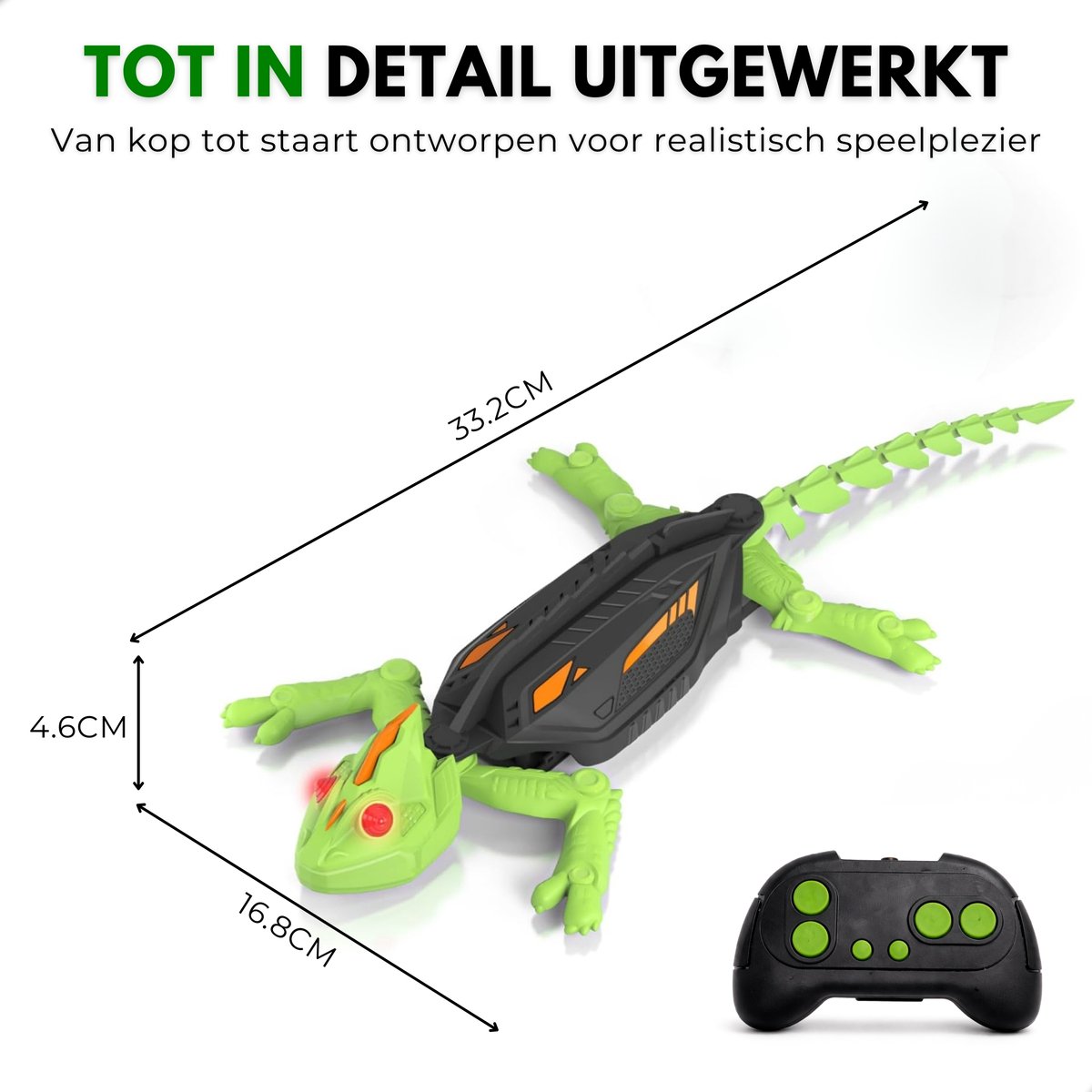 Boncy® Bestuurbare RC Auto - Robot Speelgoed Binnen - Muurklimmende Gekko - Bestuurbaar Dino Car - Afstandbestuurbaar Dinosaurus Speelgoed voor Jongens & Meisjes - Kinderspeelgoed 3 4 5 6 8 10 + Jaar - Kinder Peuter Spellen Cadeau Kind — afbeelding 7