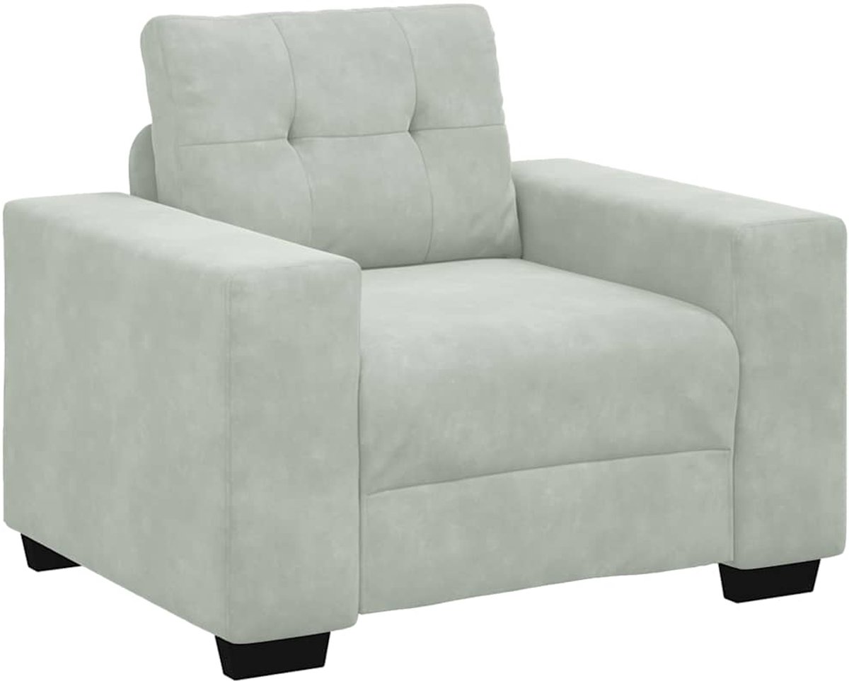 vidaXL Fauteuil - 100x78x80 - cm - fluweel - lichtgrijs