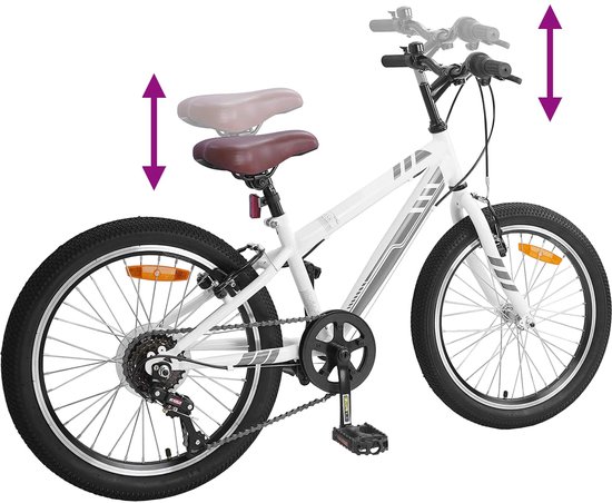 vidaXL - Mountainbike - 20 - Inch - 6-Speed - voor - 5-8 - jaar - oud - Wit van VidaXL — afbeelding 5
