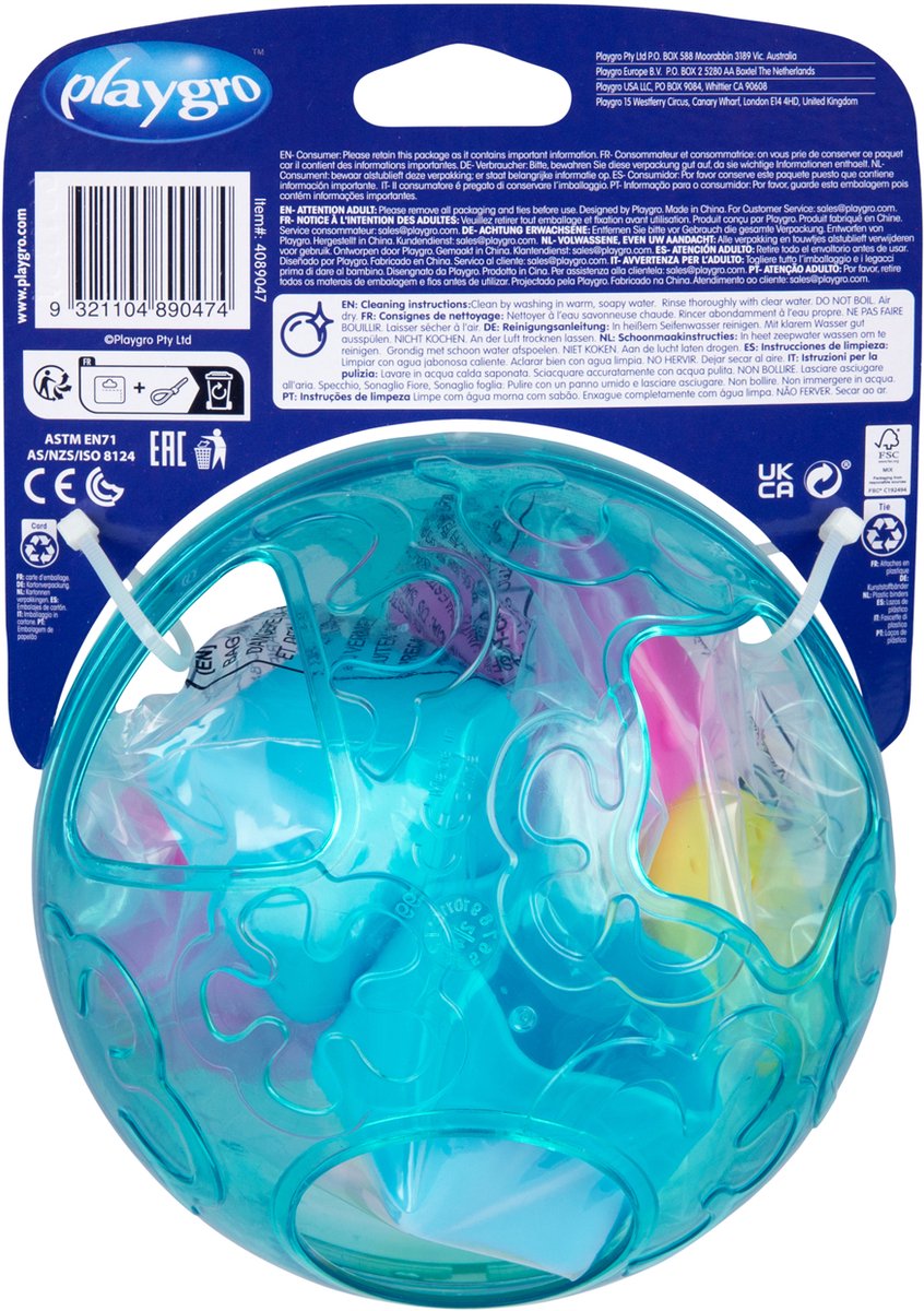 Playgro Roll and Sort Ball - Baby bal - vormsorteerder - Baby speelbal - Speelgoed Baby - Speelgoed 1 jaar - Educatief baby speelgoed - Bal voor baby - motoriek baby - Baby rammelaar - interactief baby speelgoed - inclusief zachte blokken — afbeelding 7