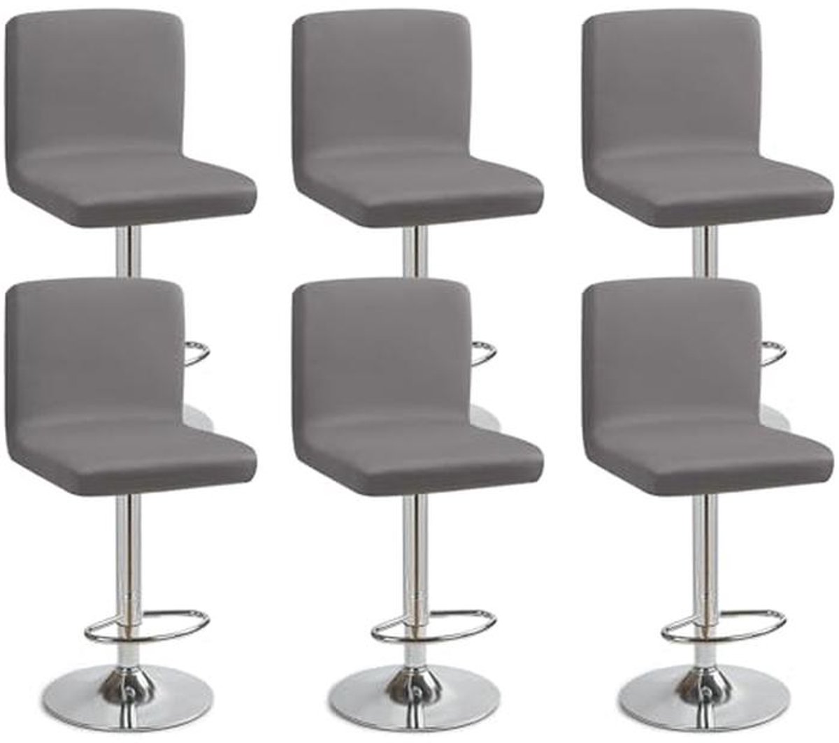 Set van 6 Verwijderbare Barkrukhoezen met Rugleuning - Stretch Eetkamerstoelhoezen