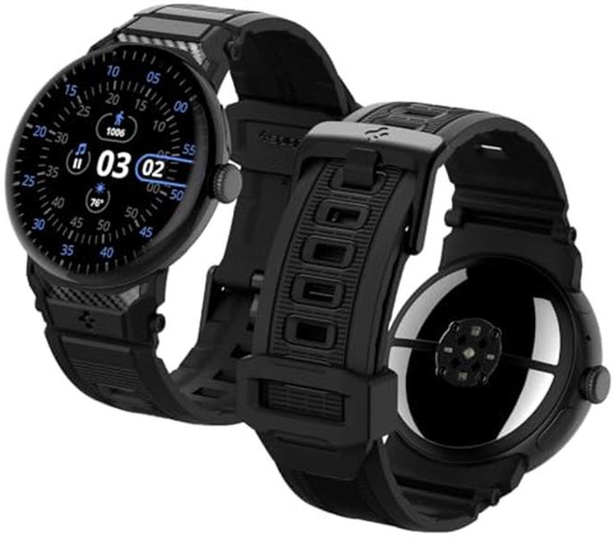 Rugged Strap voor Google Pixel Watch 4/3/2/1 - Matte Zwart