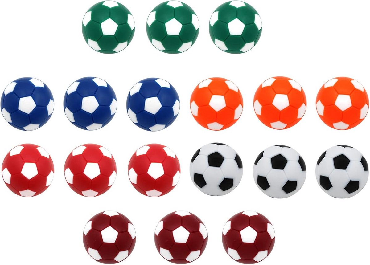 Mini Tafelvoetbal Ballen 32mm - Multicolor Vervangingsballen voor Tafelvoetbalspel - 18 Stuks