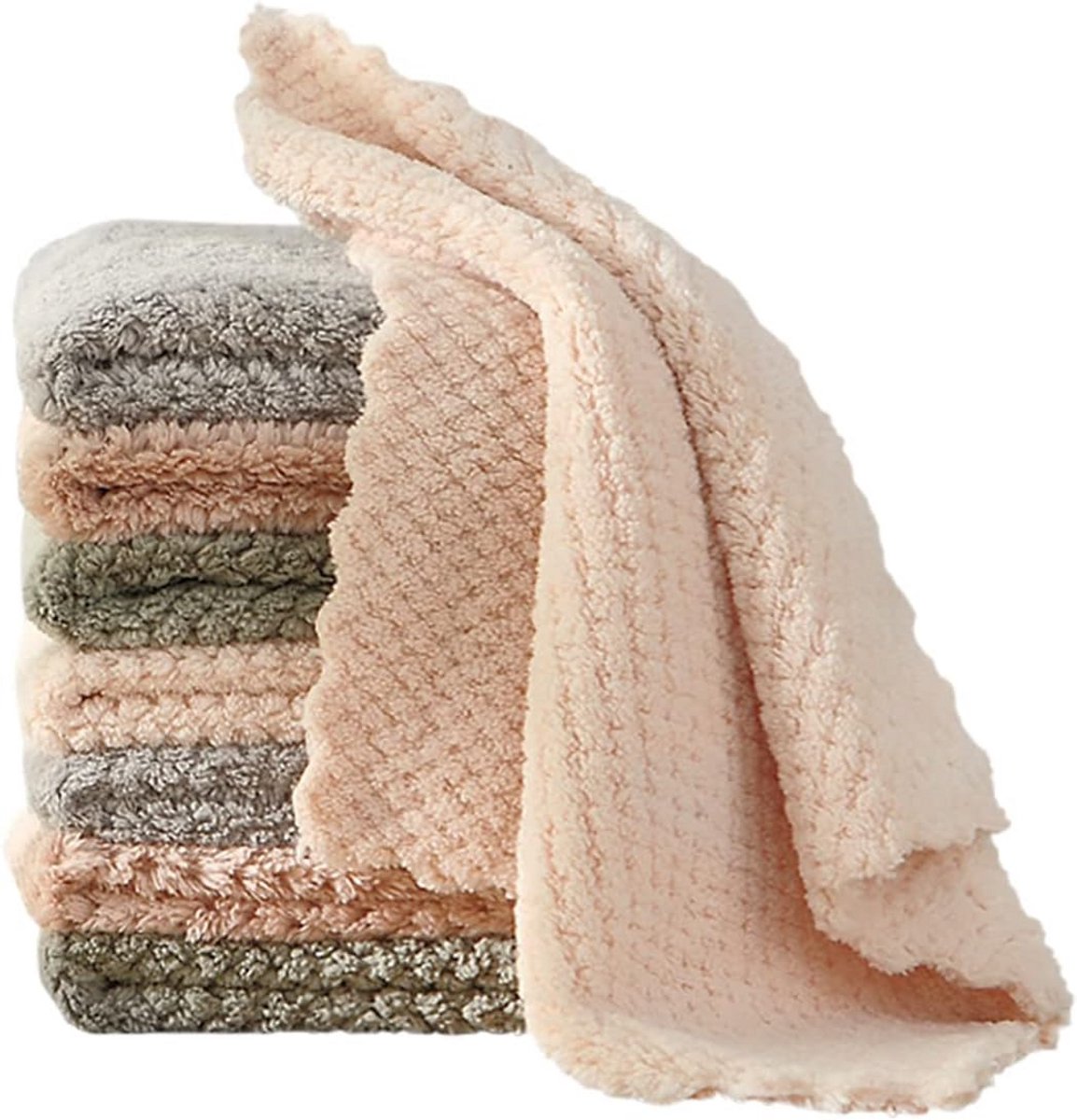 Super Absorberende Coral Fleece Vaatdoeken - 8 Stuks Keukenhanddoeken