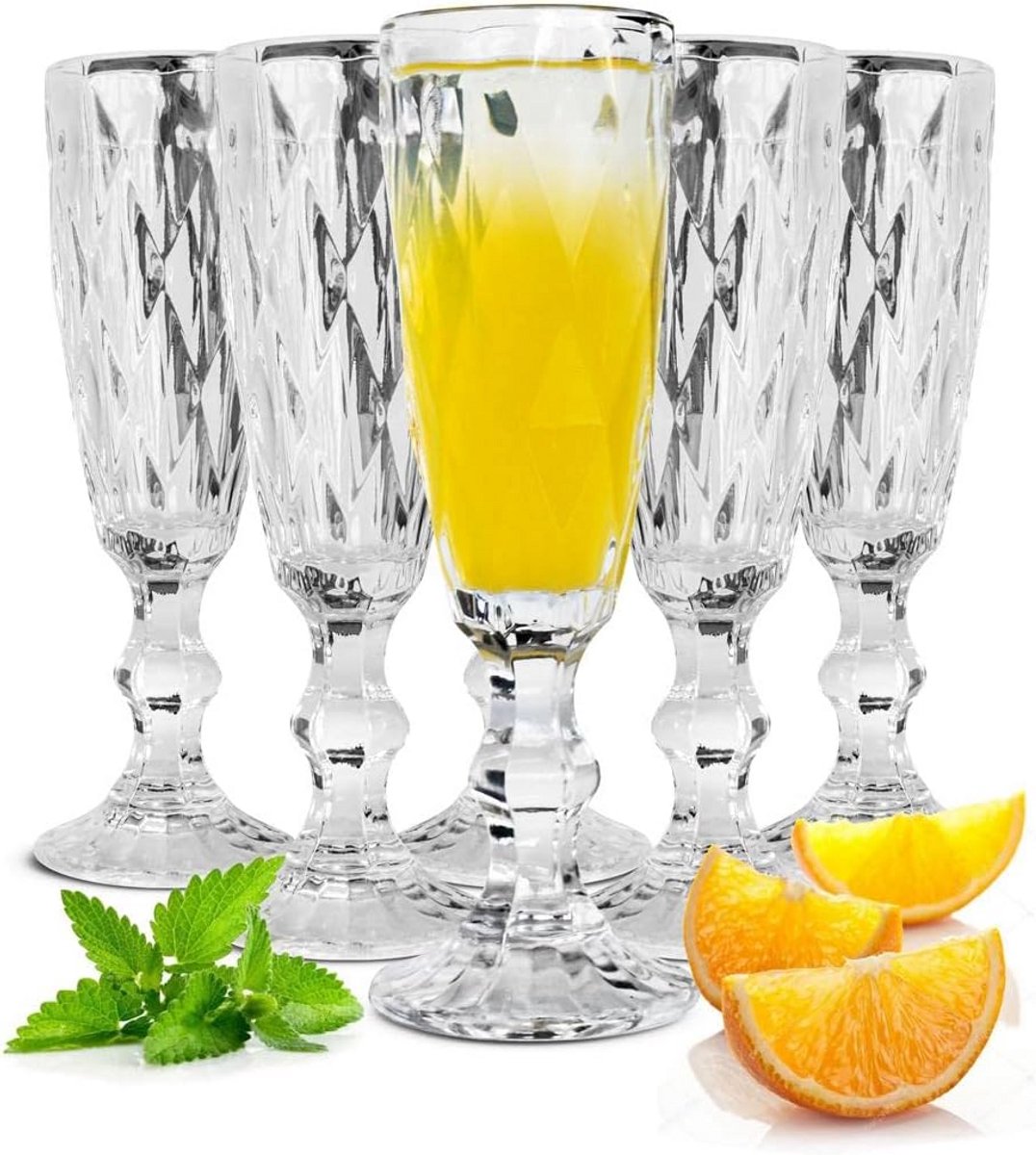 6 Champagneglazen 150 ml - Perfect voor Prosecco en Wijn