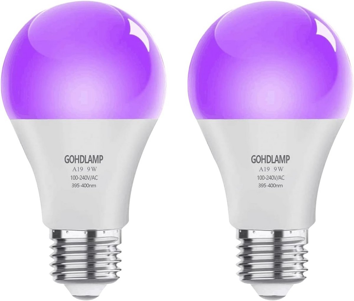 LED UV-lamp E27 9W voor Feesten en Bodypainting - Set van 2