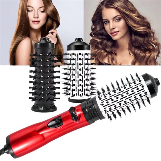 3 in 1 Roterend Föhnborstel - 1200W - Krulborstel - Multistyler - Heteluchtborstel - One-Step Haardroger en Volumiser - Geschikt voor Zowel Krullend en Steil Haar