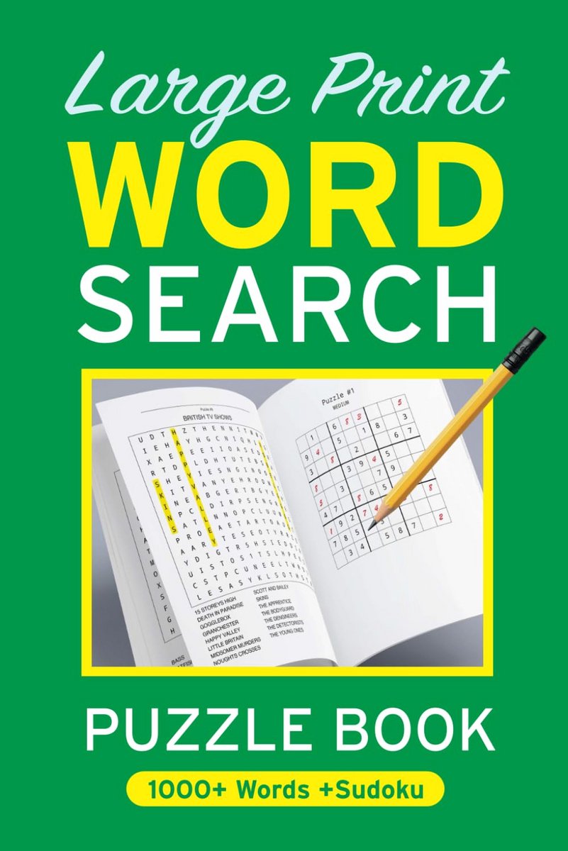 Grote Lettertype Woordzoeker en Sudoku Puzzelboek
