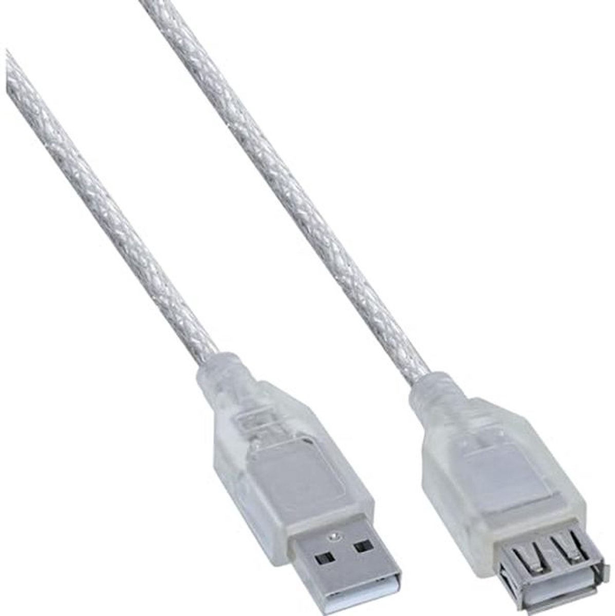 USB 2.0 Verlengkabel - Stekker/bus Type A, Transparant, 3 m