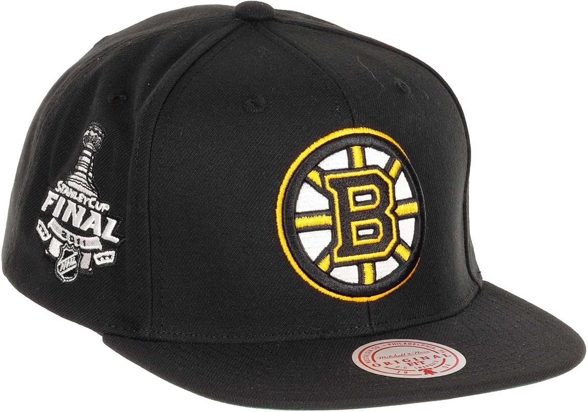 Zwarte verstelbare snapback pet voor ijshockeyfans met teamlogo