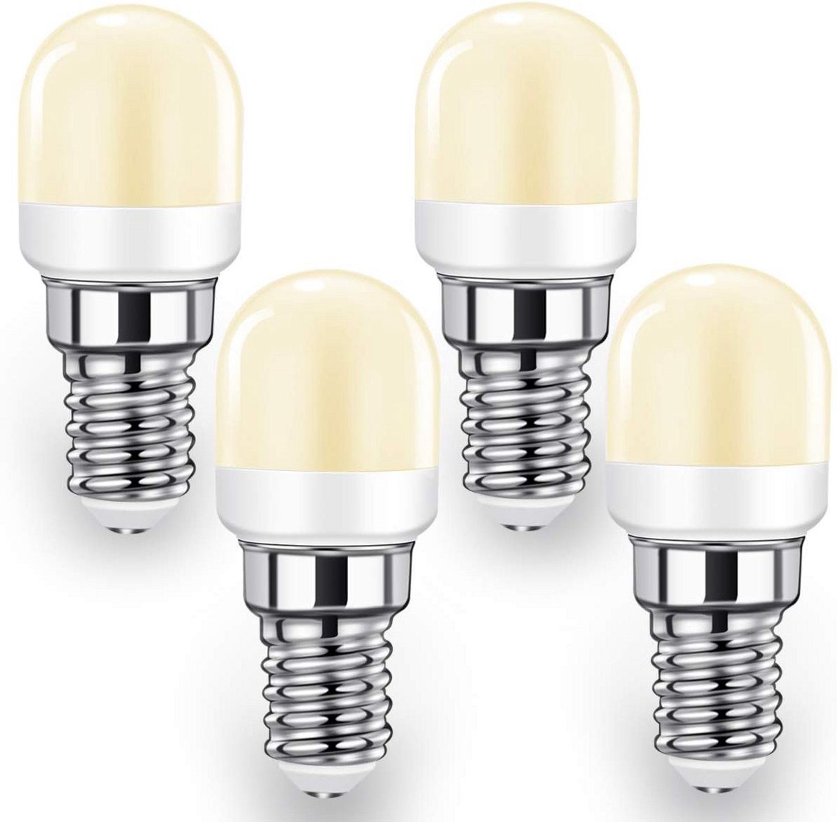 E14 LEDlampen 2W Warmwit - Ideaal voor Koelkast, Afzuigkap en Nachtlampje - Set van 4