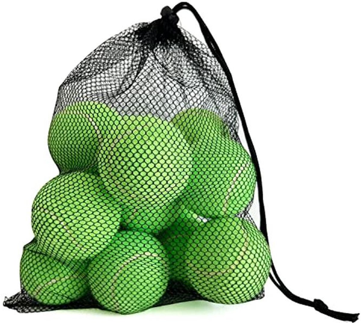 12 Stuks Oefentennisballen voor Beginners en Honden - Training Tennisballen met Draagtas