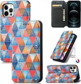 Gekleurde Tekening Magnetische Horizontale Flip PU Lederen Case met Houder & Kaartsleuven & Portemonnee Voor iPhone 11 (Rhombus Mandala)