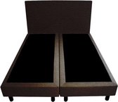 Bedworld Boxspring 180x220 - Geveerd - Lederlook - Zwart bruin (MD925)