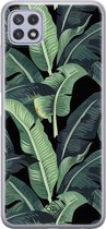 Samsung A22 5G hoesje siliconen - Palmbladeren Bali | Samsung Galaxy A22 5G case | groen | TPU backcover transparant