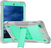 Siliconen + pc schokbestendige beschermhoes met houder voor iPad mini (2019) / mini 4 (grijs + groen)