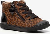 TwoDay leren meisjes sneakers met luipaardprint - Bruin - Maat 24 - Echt leer - Uitneembare zool