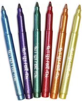 glitter markers 6 stuks